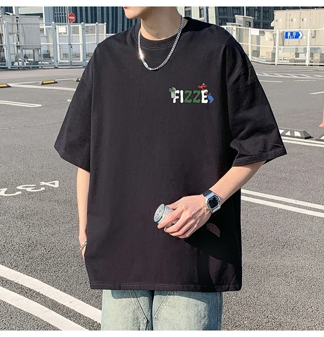 Men's Heavyweight Cotton Loose Fit Tee Detail