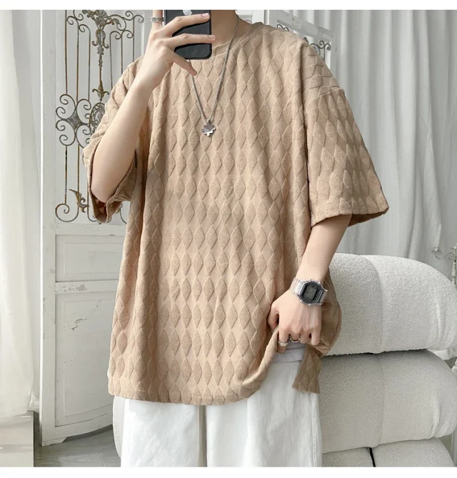 Men's Cooling Silk Jacquard Stretch Tee Detail