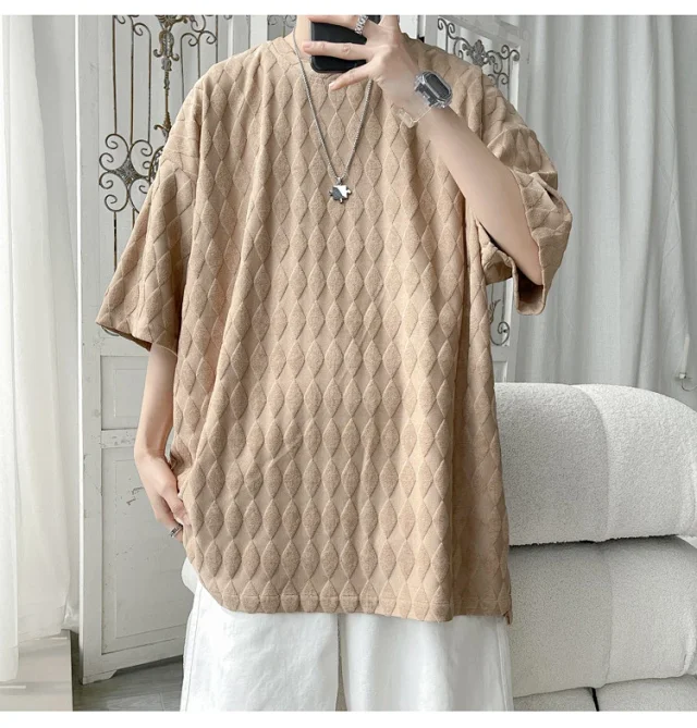 Men's Cooling Silk Jacquard Stretch Tee Detail