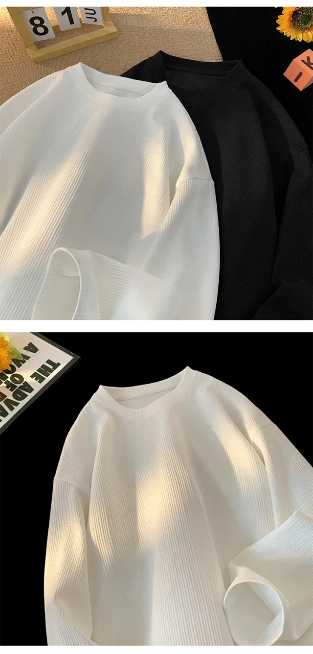 Men's Solid Textured Button-Down Long-Sleeve T-Shirt Detail