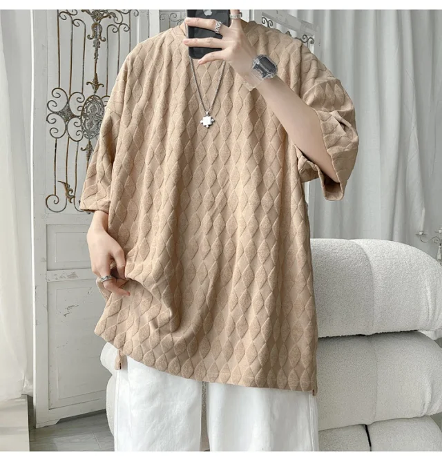 Men's Cooling Silk Jacquard Stretch Tee Detail