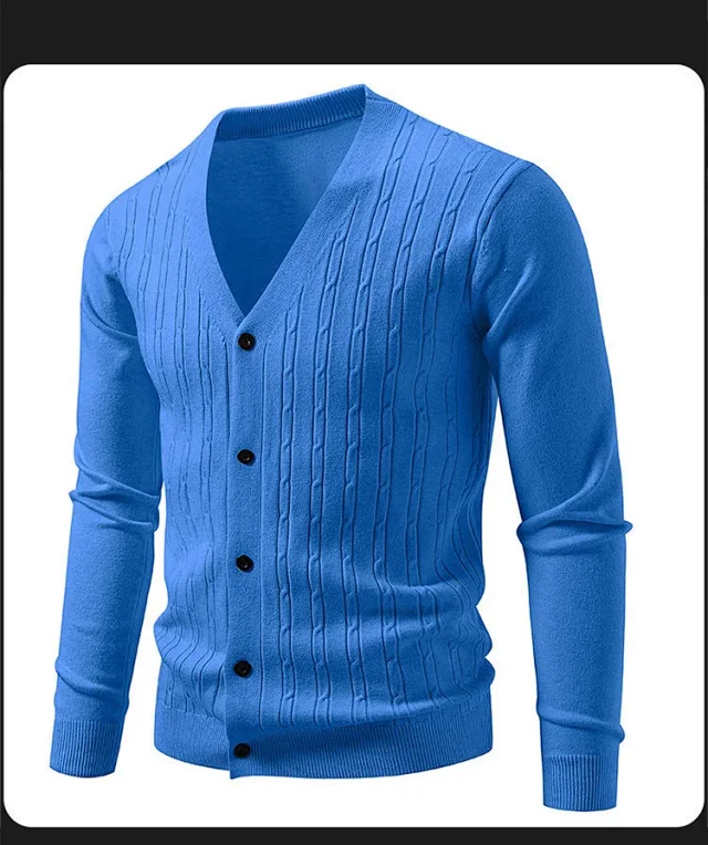 Men's Korean Knit Cardigan Detail