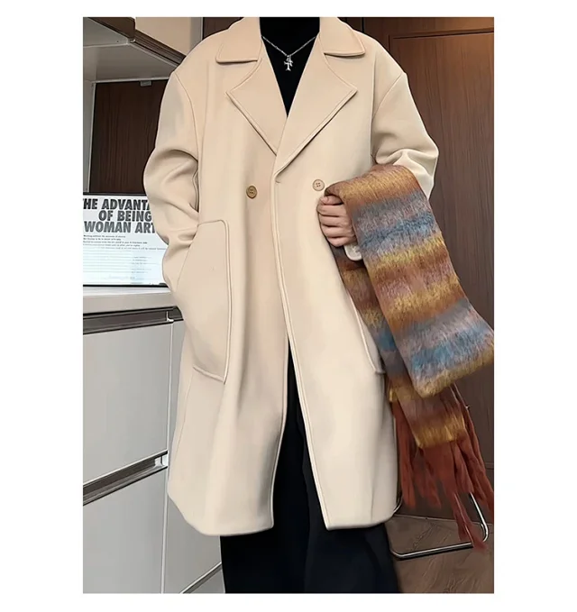 2025 A/W Men's Double-Breasted Wool Coat Detail