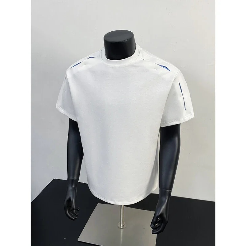Liquid Ammonia Cotton Striped Deconstructed Short Sleeve T - Shirt