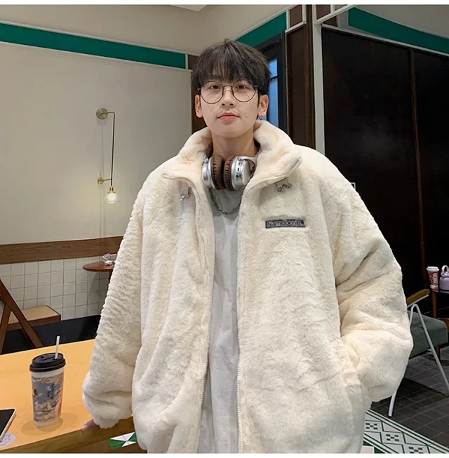 Men's Winter Oversized Fleece Coat Detail