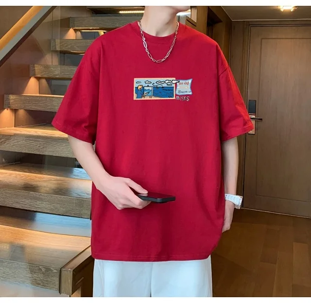 Men's Heavyweight Cotton T-Shirt Plus Size Detail
