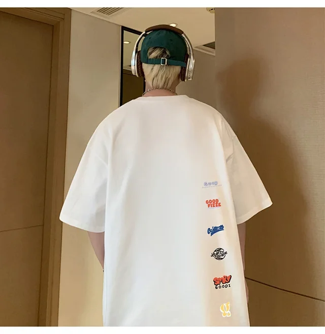 Men's Summer Oversize Round Neck Tee Detail