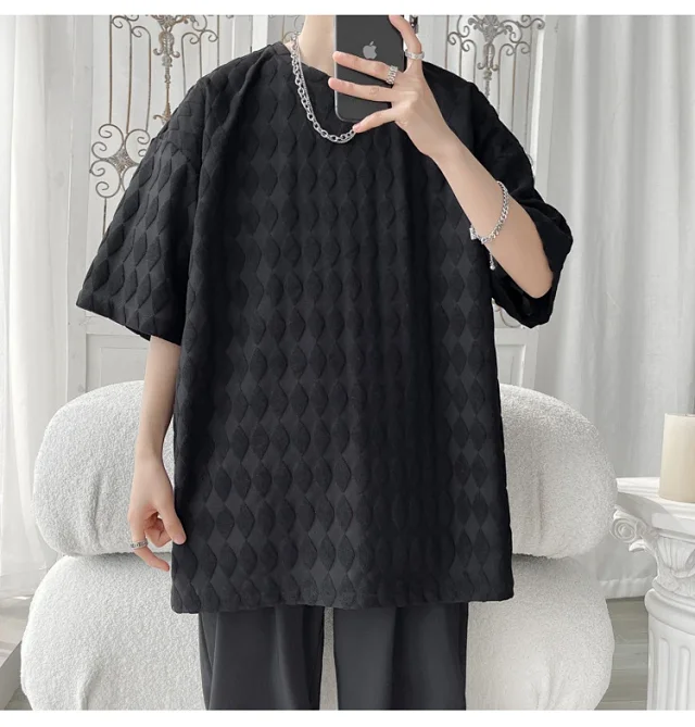 Men's Cooling Silk Jacquard Stretch Tee Detail