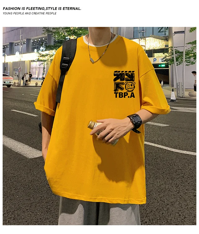 Couple's Cotton Printed Loose Fit Tee Detail