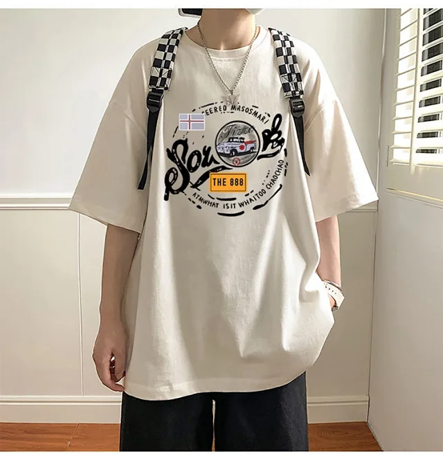 Men's Summer Casual Round Neck Tee Detail