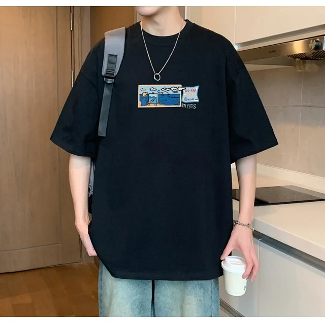 Men's Heavyweight Cotton T-Shirt Plus Size Detail