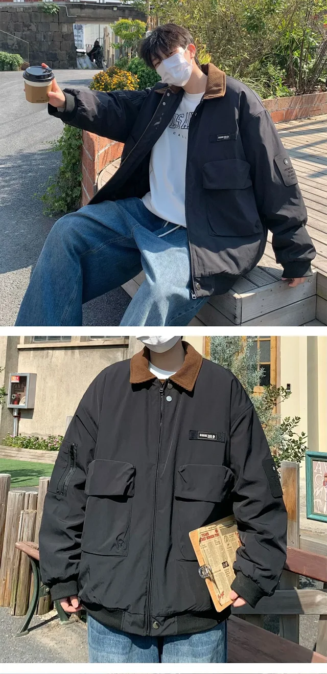 Retro Japanese Workwear Cotton Coat Detail
