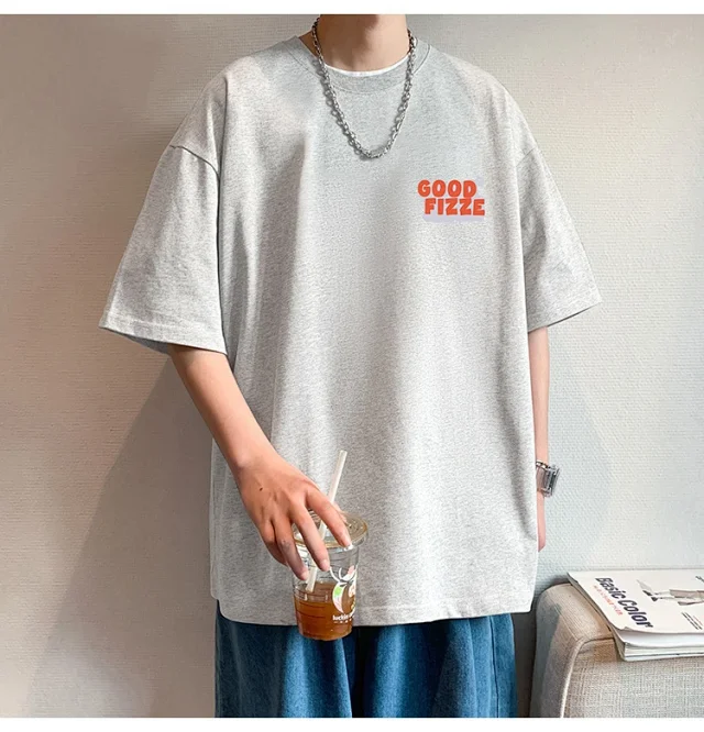 Men's Summer Oversize Round Neck Tee Detail