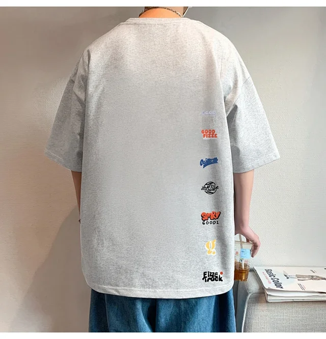 Men's Summer Oversize Round Neck Tee Detail