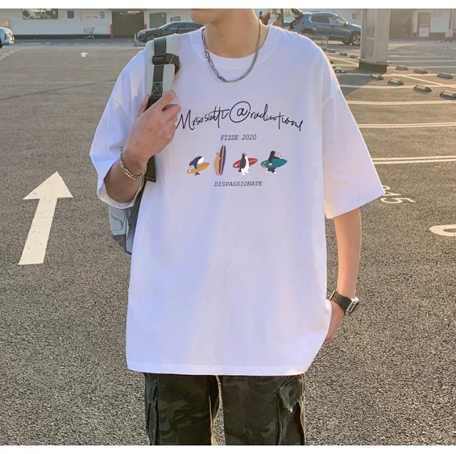 Men's Summer Trendy Oversized Cotton Tee Detail