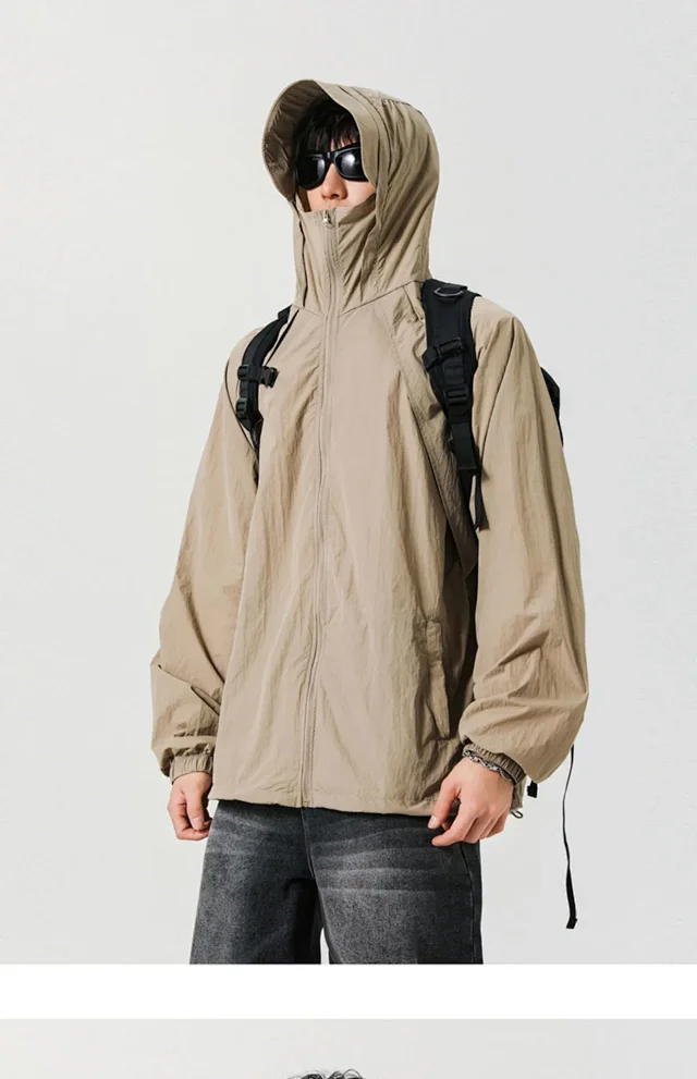 Trendy Men's Hooded Sun Jacket 2025 Detail