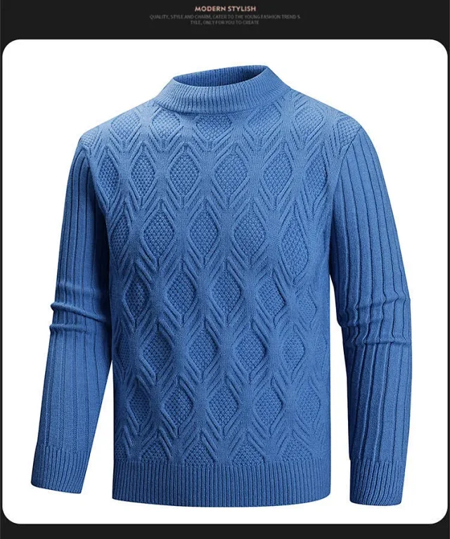 Men's Vintage Argyle Casual Sweater Detail