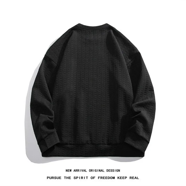 Men's Long Sleeve Textured Vintage Sweatshirt Detail