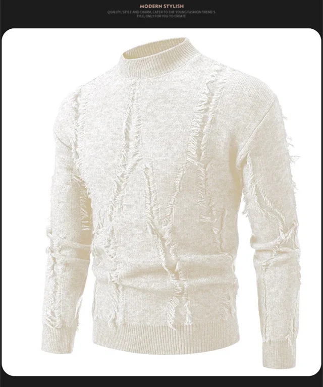Men's Tassel Sweater Autumn Winter Casual Detail