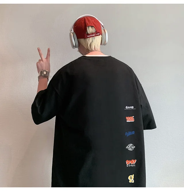 Men's Summer Oversize Round Neck Tee Detail