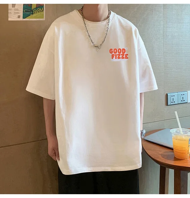 Men's Summer Oversize Round Neck Tee Detail