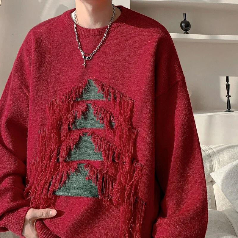 Unisex Casual Couple Christmas Tassel Sweater