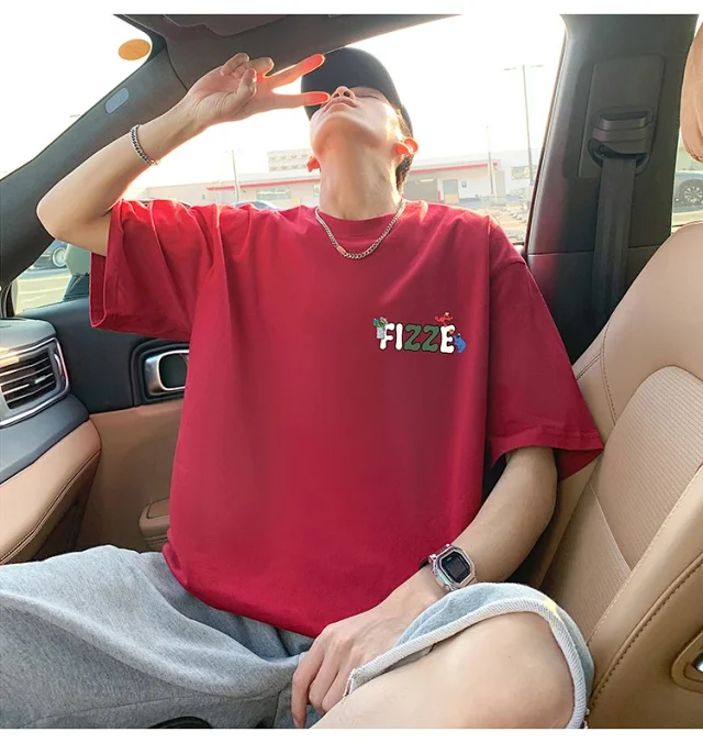 Men's Heavyweight Cotton Loose Fit Tee Detail