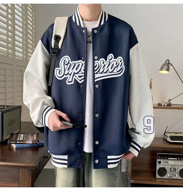 Men's Stand-Collar Single-Breasted Cardigan Detail