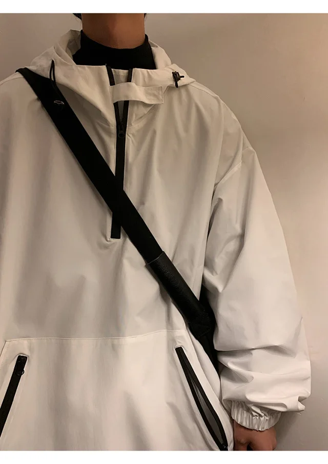 Men's & Youth Hooded Half-Zip Windbreaker Detail