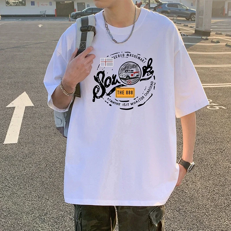 Men's Summer Cotton T-Shirt Loose Fit