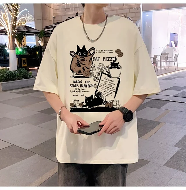 Men's Heavyweight Cotton Cartoon Youth Tee Detail