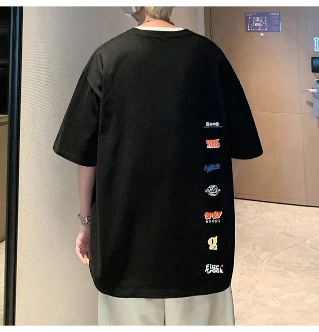 Men's Summer Oversize Round Neck Tee Detail