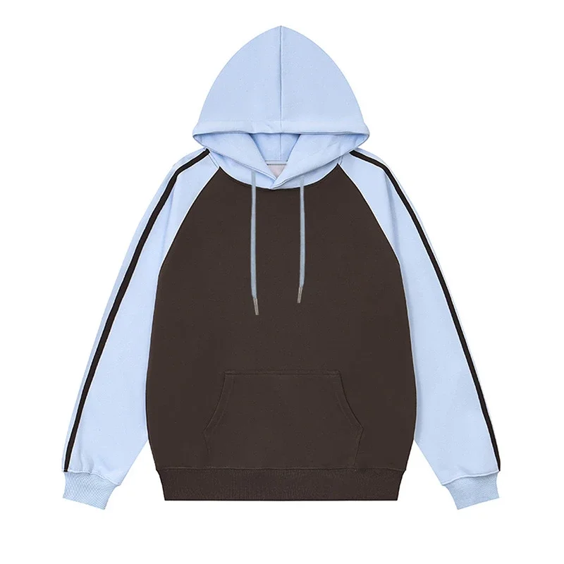 Hua Mian Unisex Glossy Patchwork Hoodie