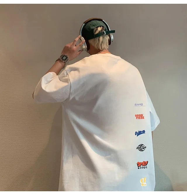 Men's Summer Oversize Round Neck Tee Detail