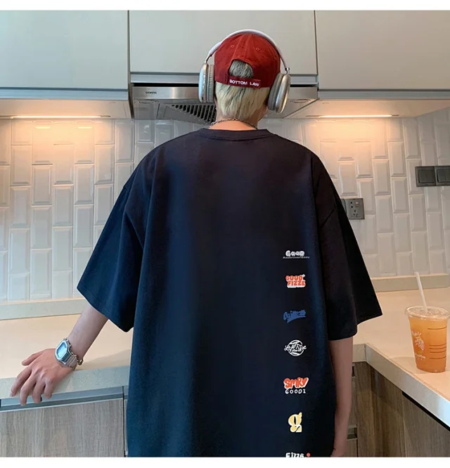 Men's Summer Oversize Round Neck Tee Detail