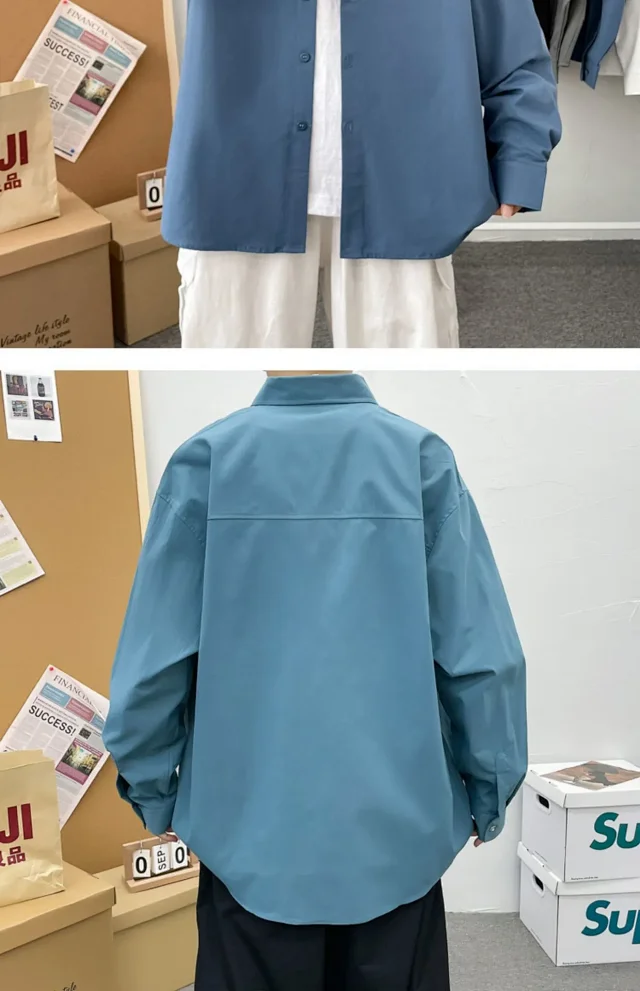 Men's Preppy Autumn Plus Size Shirt Detail
