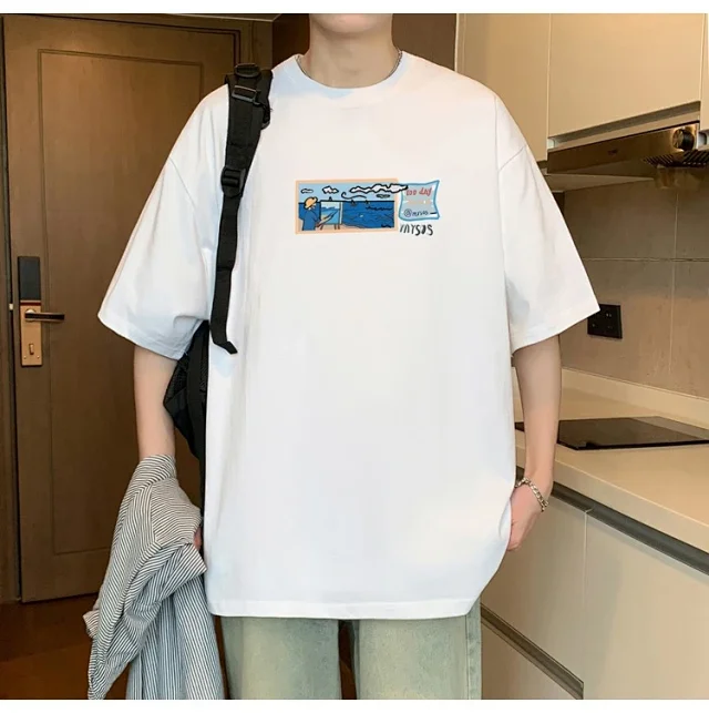 Men's Heavyweight Cotton T-Shirt Plus Size Detail