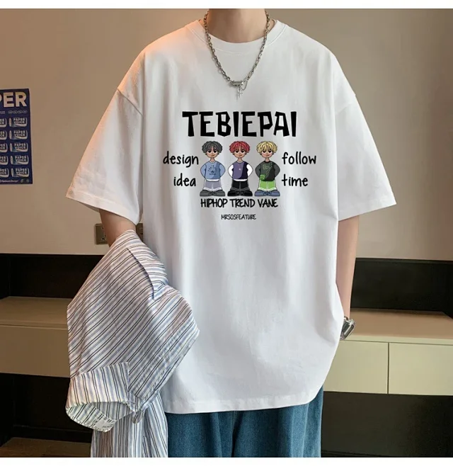 Men's Cotton Loose-Fit Sport T-Shirt Summer Detail