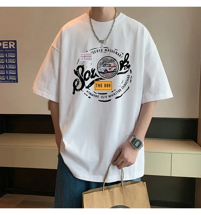 Men's Summer Casual Round Neck Tee Detail