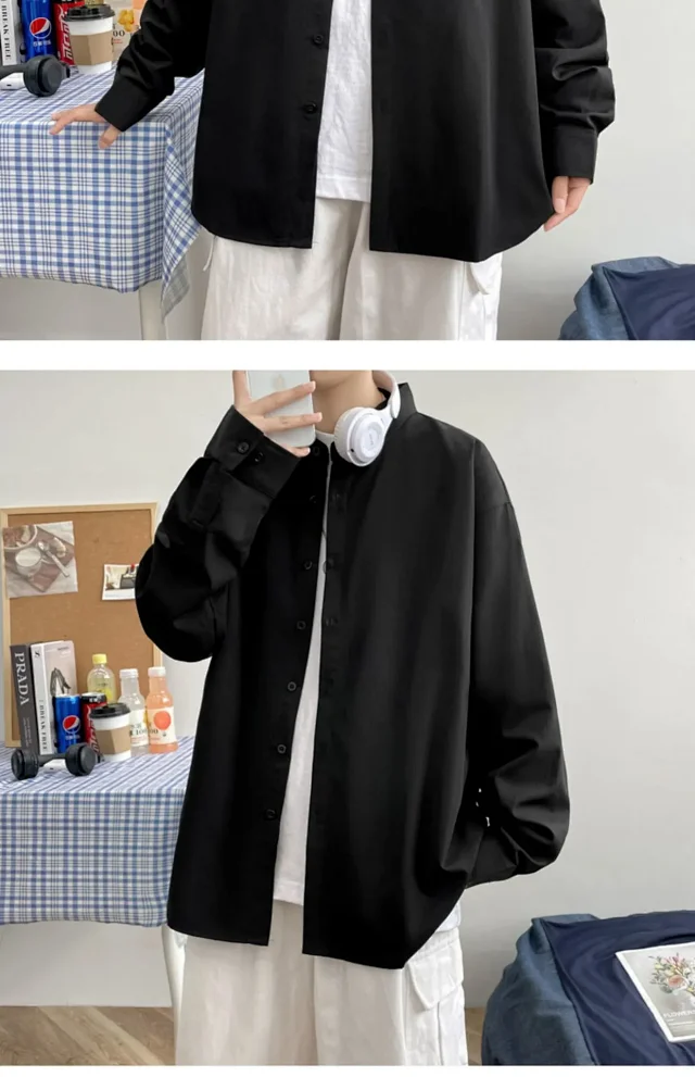 Men's Preppy Autumn Plus Size Shirt Detail