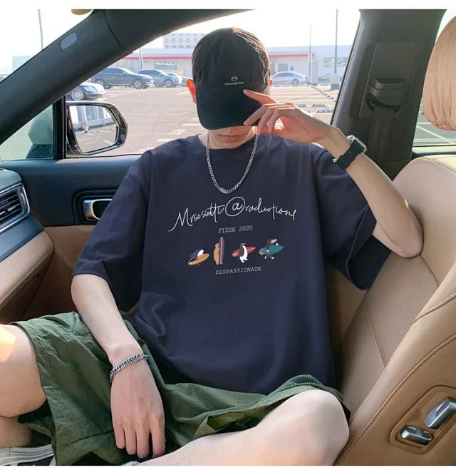 Men's Summer Trendy Oversized Cotton Tee Detail