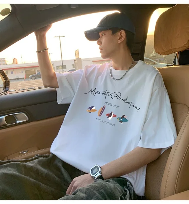 Men's Summer Trendy Oversized Cotton Tee Detail