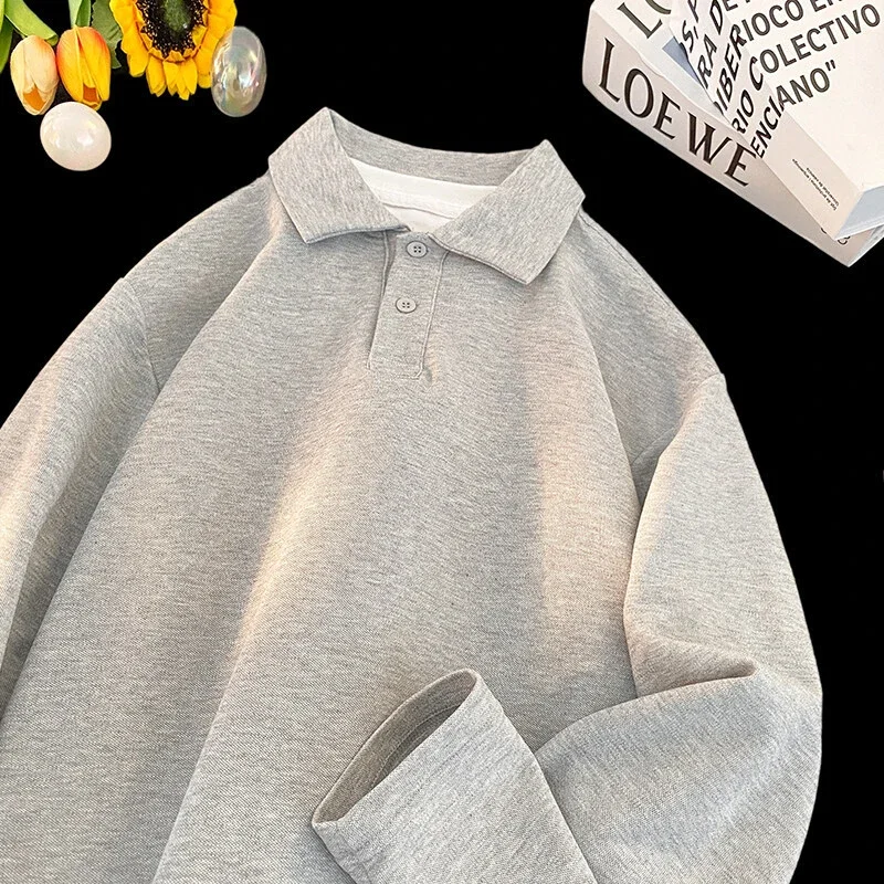 Men's Mock Two-Piece Long Sleeve Polo