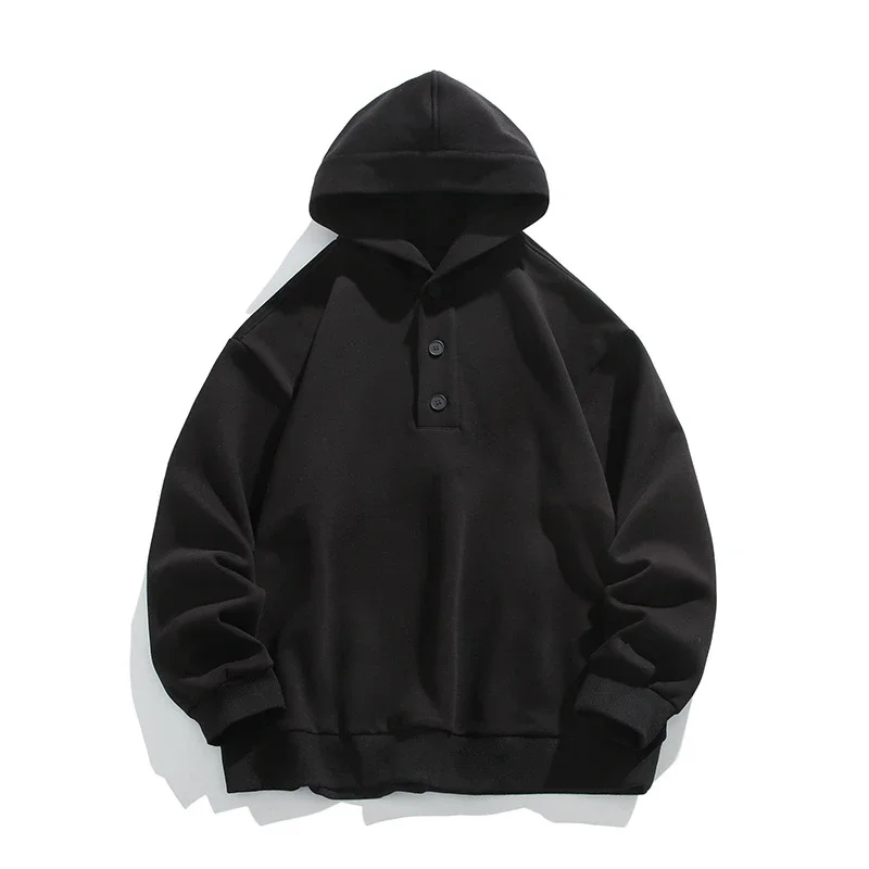 Unisex American Hip-Hop Button Hoodie