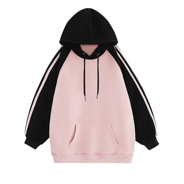 Hua Mian Unisex Glossy Patchwork Hoodie Detail