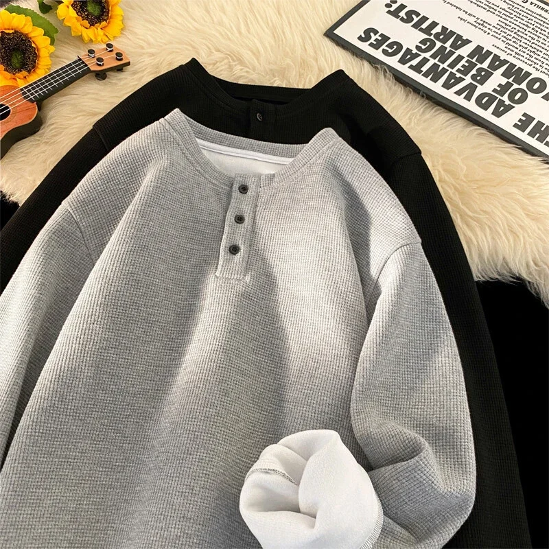 Japanese Retro Men's Thermal Waffle Tee