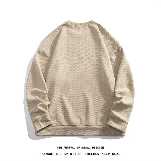 Men's Long Sleeve Textured Vintage Sweatshirt Detail