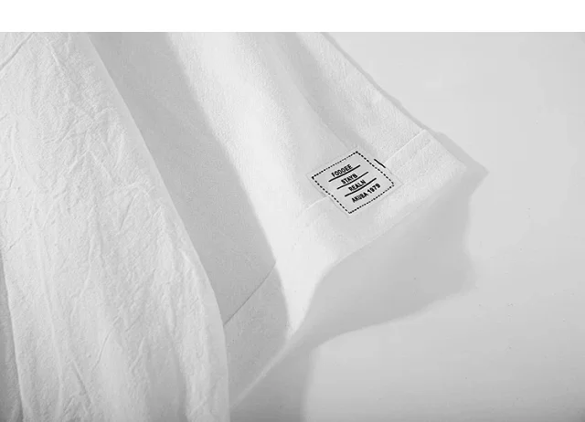 Men's Japanese Style Cotton Linen Tee Detail
