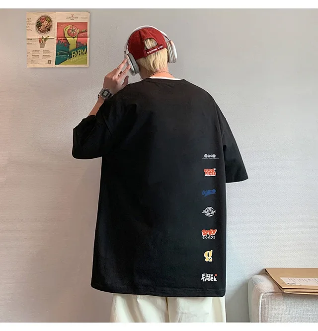 Men's Summer Oversize Round Neck Tee Detail