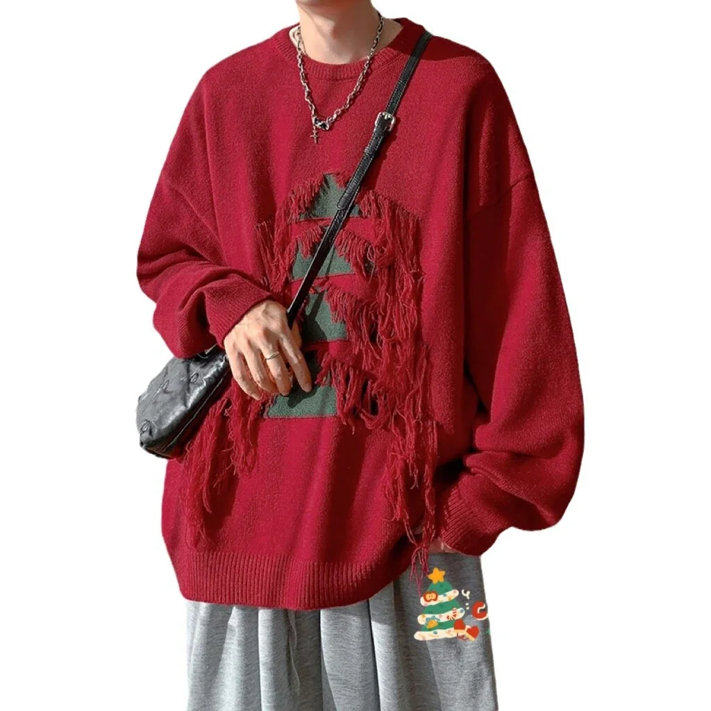 Unisex Casual Couple Christmas Tassel Sweater